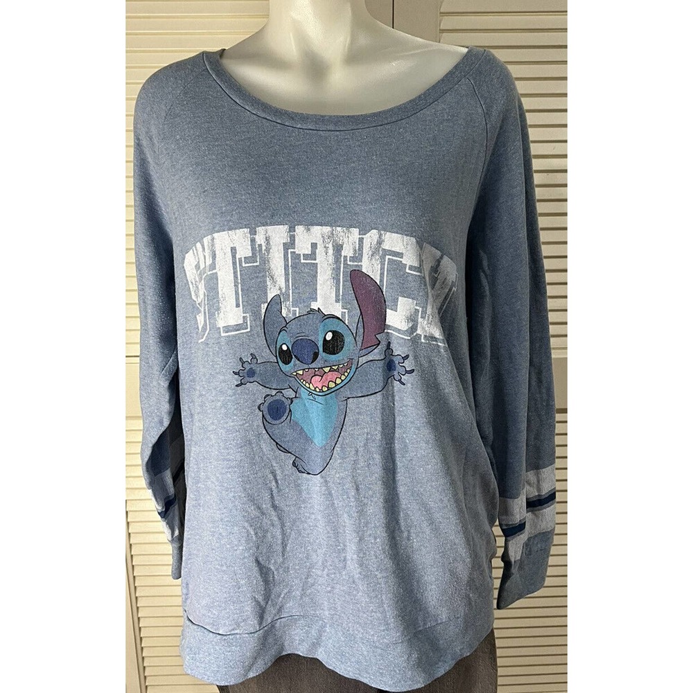 Women’s Disney STITCH XL sweatshirt BLUE/ White Disney parks